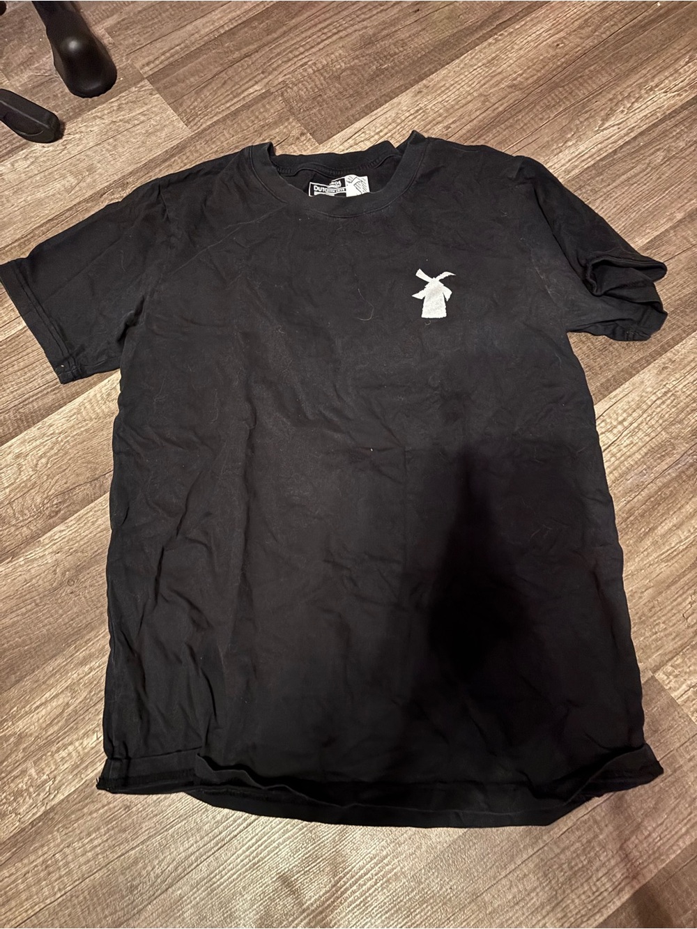 Dutch Bros Black Short-Sleeve Tee with White Windmill Logo